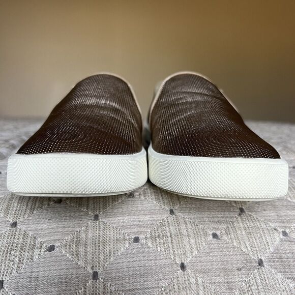 Vince Preston Gold Metallic Leather Slip On Sneaker Flat Comfort Shoe EU 38 US 8 - Picture 11 of 16